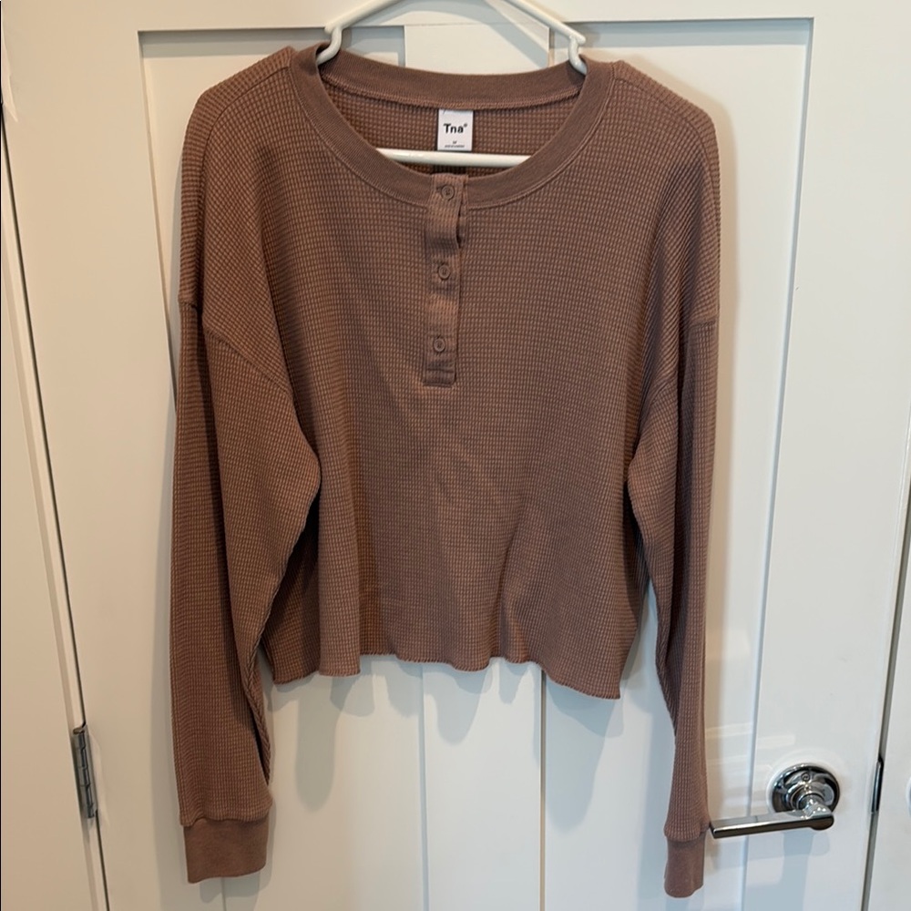 TNA for Aritzia Long Sleeve Henley Top